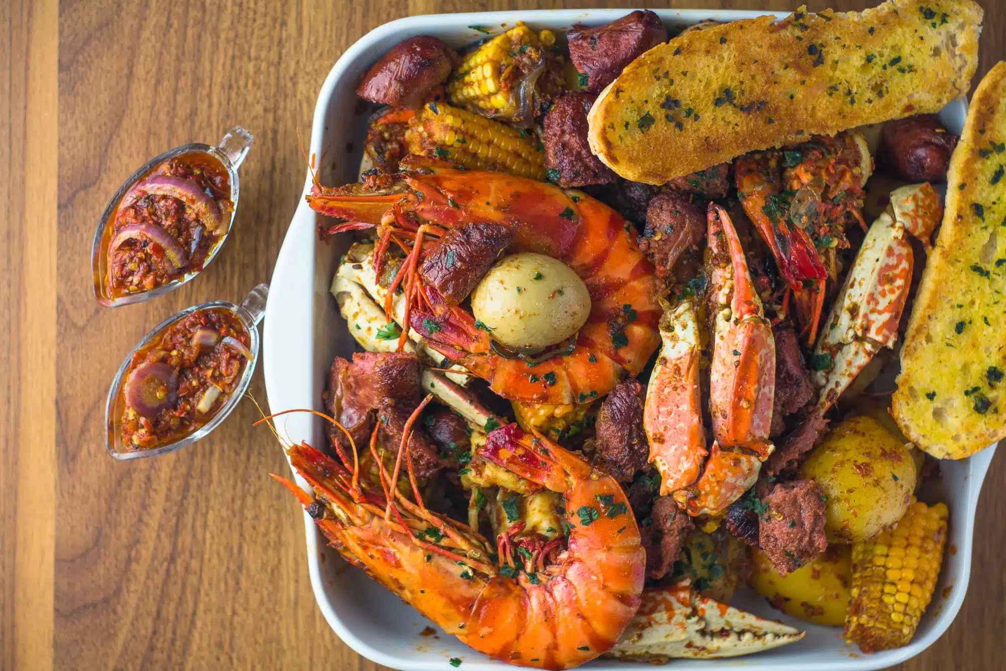 M&M African Kitchen seafood boil tray